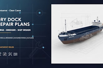 dry dock repair plans, ship design barge dredger and naval architecture drawings