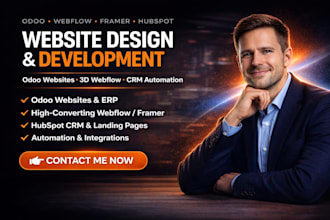 develop build odoo website design hubspot landing page webflow, framer design