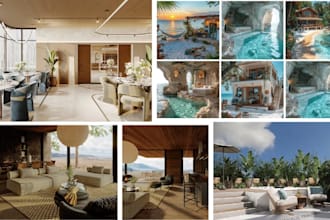 create 3d summerhouse, cabana house, glamping dome, beach house with 3d renders