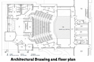 create church floor plan, 2d layout and architectural drawing