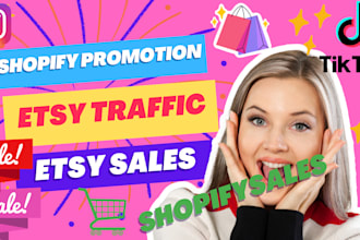 shopify promotion to increase shopify sales, etsy promotion boost etsy traffic