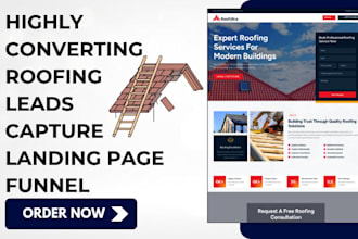 design roofing website roofing leads capture landing page funnel
