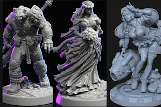 sculpt custom 3d miniatures and stl for 3d printing