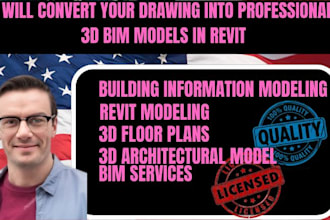 convert your drawing into professional 3d bim models in revit