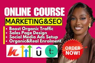 do udemy course promotion teachable kajabi thinkific course marketing sales SEO
