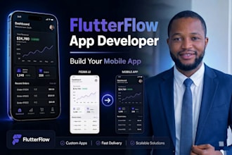 build your mobile app using flutterflow and firebase, hybrid app