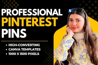 create professional pinterest pin designs and canva templates