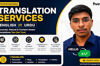 translate urdu to english and english to urdu and proofreading service