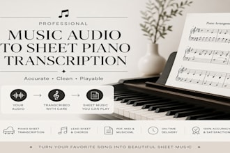 transctibe music audio to sheet piano music transcription lead sheet notation