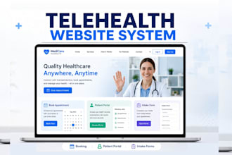 build telehealth website, telemedicine, hipaa booking setup with patient portal