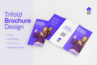 design professional trifold or bifold brochure for your brand