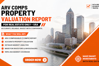 do arv comps property valuation report for real estate only USA