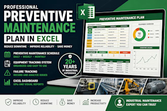 reate a preventive maintenance plan in excel for equipment