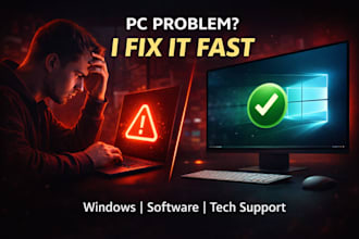 fix windows, software issues, provide PC support