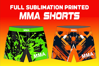 custom sublimation design and teckpack fight wear MMA shorts