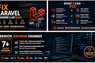 fix, debug and optimize your laravel backend or API
