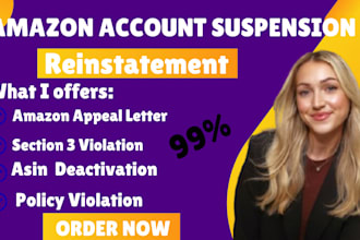 write amazon reinstatement appeal letter and poa for section 3 suspension