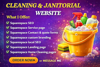 design squarespace junk cleaning agency janitorial website residential website