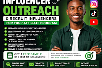do influencer outreach and recruit influencers for affiliate program