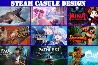 design steam capsule art store, steam header capsule art storefronts game banner
