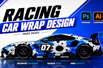 design a high performance racing car and sports car wrap