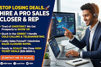 be your high ticket sales closer salesperson sales representative or sales agent
