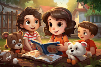 draw a children book illustration