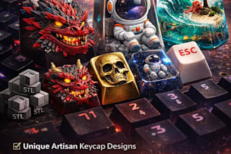 design custom mechanical keyboard keycaps for 3d printing or artisan sets