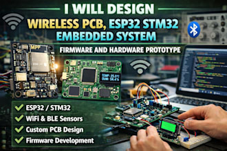 design wireless pcb esp32 stm32 embedded system, firmware hardware prototype