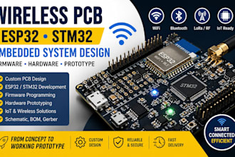 design wireless pcb esp32 stm32 embedded system, firmware hardware prototype