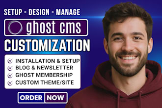 setup ghost cms website, blog, manage newsletter and paid membership for creator