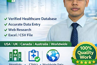 do healthcare leads data entry, web research and excel formatting