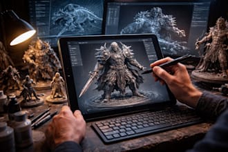 sculpt 3d miniature, warhammer 3d figurine tabletop dnd 3d model for 3d printing