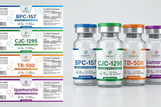 create peptide label design 3d vial mockup peptide label supplement labels cbd
