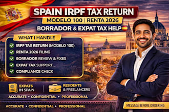file your spain irpf tax return modelo 100 renta 2026 and review borrador