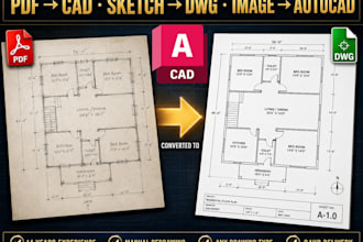 convert PDF to cad, PDF to dwg and sketch to autocad