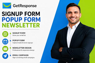 design getresponse signup form popup form newsletter for email campaign