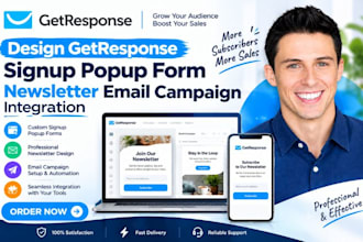 design getresponse signup popup form newsletter email campaign integration