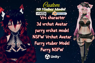 do vrchat avatar commission, 3d vtuber model, furry nsfw with anime modelling