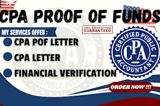 provide CPA letter proof of funds financial verification