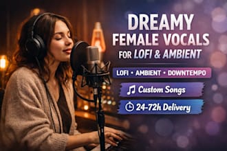 write and sing female ambient, chill or lofi vocals for your downtempo track
