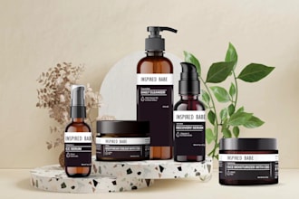 create cosmetic labels, skincare, beauty, body butter label and oil label design