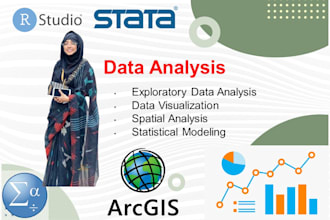 do data analysis using r, spss, stata, arcgis