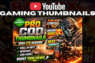 create call of duty warzone, bo6, cod mobile youtube thumbnails