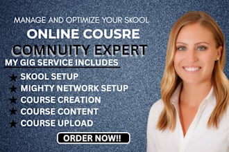 organic skool community promotion increase membership, mighty network setup
