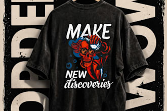 create unique typography, vintage, and graphic t shirt designs for pod stores