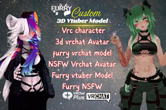 do furry vrchat avatar, 3d nsfw vtuber model, furry  avatar with vrc character