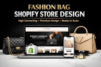 design fashion bag shopify store handbag ecommerce website