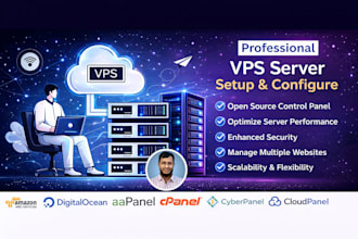 setup vps server with cyberpanel, aapanel or cloudpanel