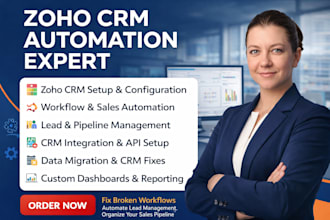 setup zoho CRM automation workflows pipeline lead management integration